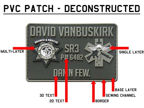 Custom Made 3D Rubber PVC Patches for Airsoft