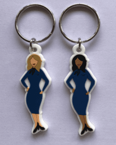 Flight Attendant PVC Keychain